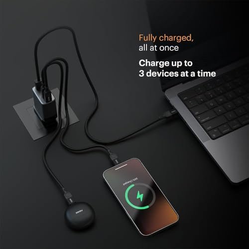 Noise 100W GaN Charger — Noise 100W charger shown with several devices; connected-device support depends on charging profiles.