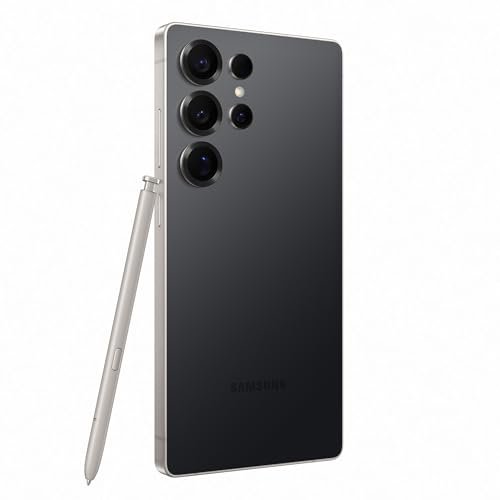 Samsung Galaxy S25 Ultra 512GB — Galaxy S25 Ultra rear and S Pen in Titanium Black.